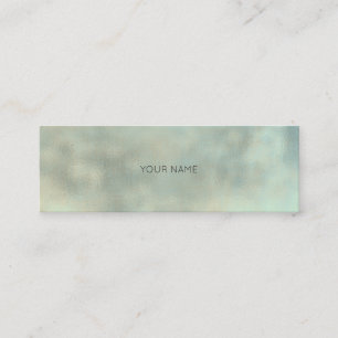 Aqua Tiffany Gray Gold Linen Minimal Textur Stadt Mini Visitenkarte