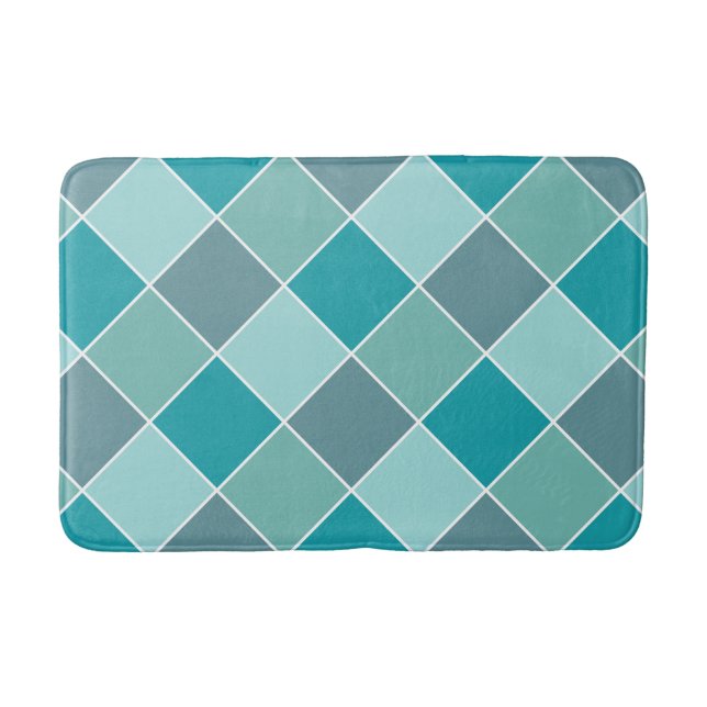 Aqua Tile Pattern Badematten (Vorderseite)