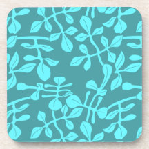 Aqua Tone on Tone Modernes Leaf Design Set 6