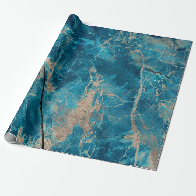 Aqua tononyx marmor geschenkpapier (Ungerollt)