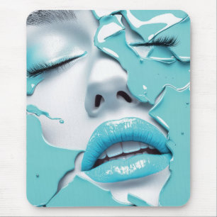 Aqua Traum Mädchen Abstrakte Schönheitsporträt Mousepad