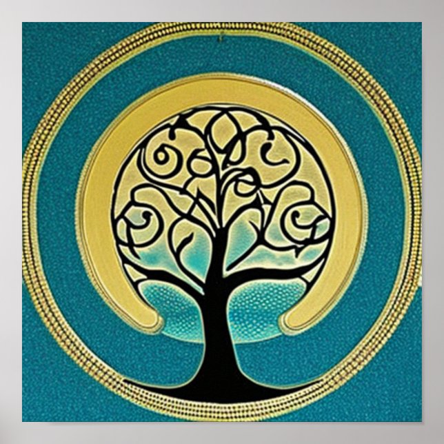 Aqua Tree of Life Poster (Vorne)