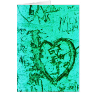 Aqua Tree Trunk Graffiti Heart