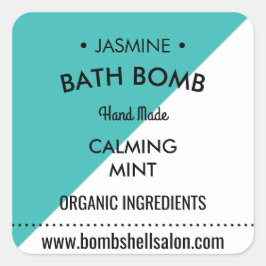 Aqua Triangle - Modernes Produktetikett Quadratischer Aufkleber