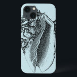 Aqua-Tritonshorn-Muschel Case-Mate iPhone Hülle<br><div class="desc">In diesem klaren Bild können Sie in der Schwarzweiss-natürlichsten und einzigartigsten Art der Tritonshorn-Muschel herauf nahes sehen. Diese einzigartige Art der Kunst hat die schwarze Schattierung,  zum der rauen Ränder dieser SeeMuschel zu betonen. Erhalten Sie diese Tritonshorn-Muschel mit einem Aquahintergrund auf Ihrem Produkt heute.</div>