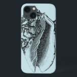 Aqua-Tritonshorn-Muschel Case-Mate iPhone Hülle<br><div class="desc">In diesem klaren Bild können Sie in der Schwarzweiss-natürlichsten und einzigartigsten Art der Tritonshorn-Muschel herauf nahes sehen. Diese einzigartige Art der Kunst hat die schwarze Schattierung,  zum der rauen Ränder dieser SeeMuschel zu betonen. Erhalten Sie diese Tritonshorn-Muschel mit einem Aquahintergrund auf Ihrem Produkt heute.</div>