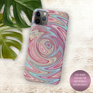 Aqua Türkis Blau Rosa Swirt Kunst, Dichtung und Mu Case-Mate iPhone Hülle