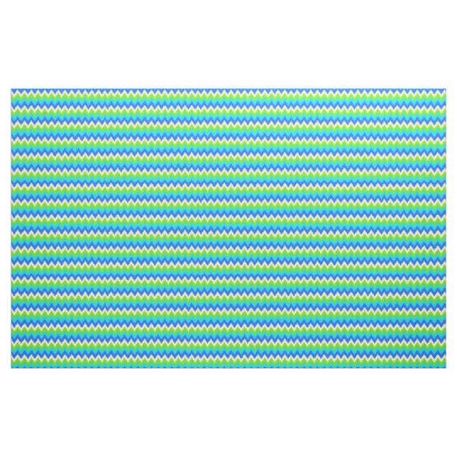 Aqua Türkis Blue Lime Green Ikat Stoff (Fat Quarter (45,7 x 55,9 cm))