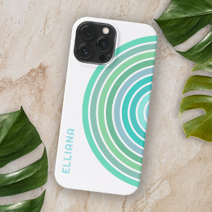 Aqua Türkis Grün Teal Blau Mitte-des-Jahrhunderts iPhone 15 Pro Max Hülle