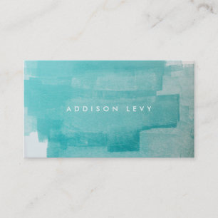Aqua Türkis Grunge Beändigte Malerei Terminkarte