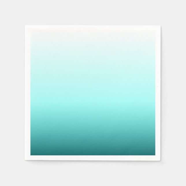 Aqua Türkis Ombre Verlauf Serviette (Vorderseite)