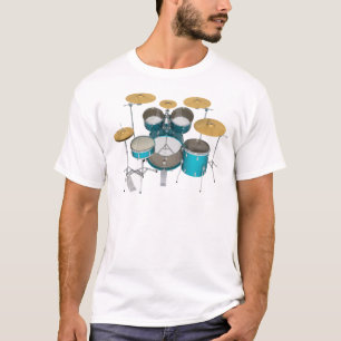 Aqua-/Türkis-Trommel-Ausrüstung: T-Shirt