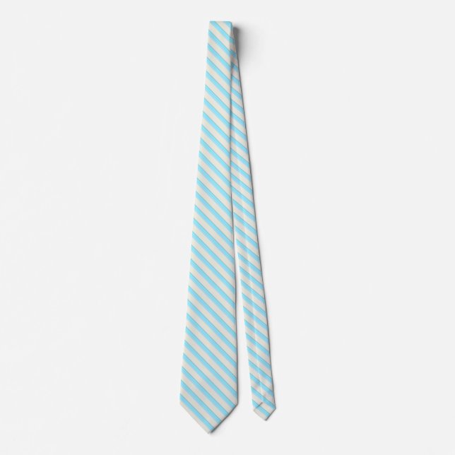 Aqua, Türkis und Sand gestreift Neck Tie Krawatte (Vorderseite)