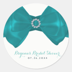 Aqua Türkisband & Diamanten Brautparty Elegant Runder Aufkleber