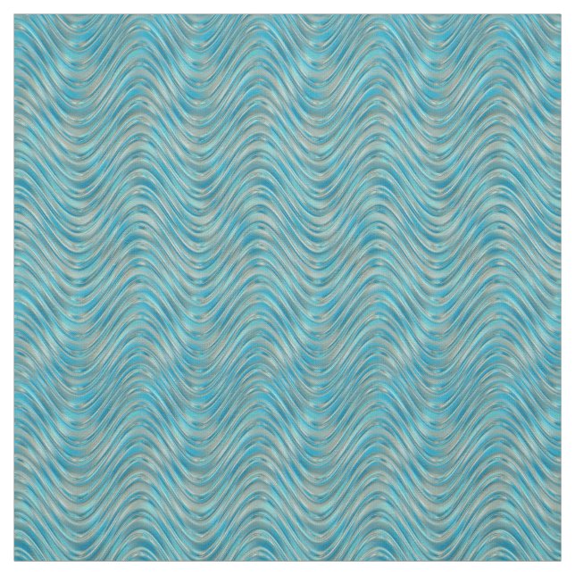 Aqua Türkise Blue Green Ocean Wave Muster Stoff (Muster)