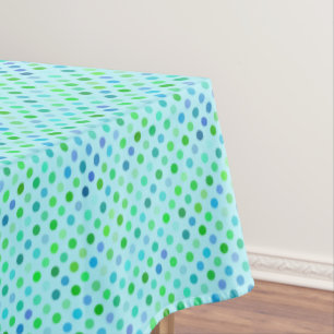 Aqua Türkise Blue Lime Green Punkte Muster Tischdecke