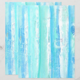 Aqua Türkise Blue White Trees Scrapbook Paper