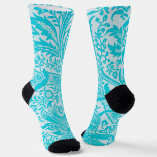 Aqua Turquoise Blau Vintage Blumensocken Socken