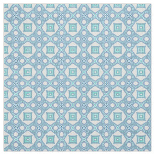 Aqua Turquoise Blue Green Ethnic Mosaic Muster Stoff
