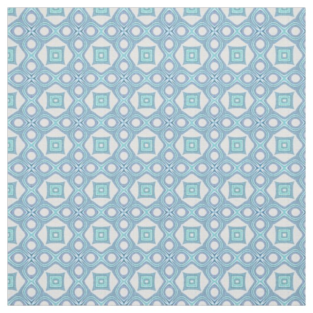 Aqua Turquoise Blue Green Ethnic Mosaic Muster Stoff (Muster)