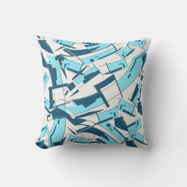Aqua Turquoise Diagonal Stücke Design Kissen