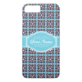 Aqua Turquoise Squares Muster Personalisiert Case-Mate iPhone Hülle