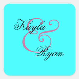 Aqua Turquoise Umschlag Aufkleber Wedding