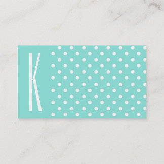 Aqua Turquoise & White Polka Dots Visitenkarte