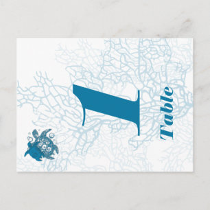 Aqua Turtle Liebe Hochzeit Tischnummer