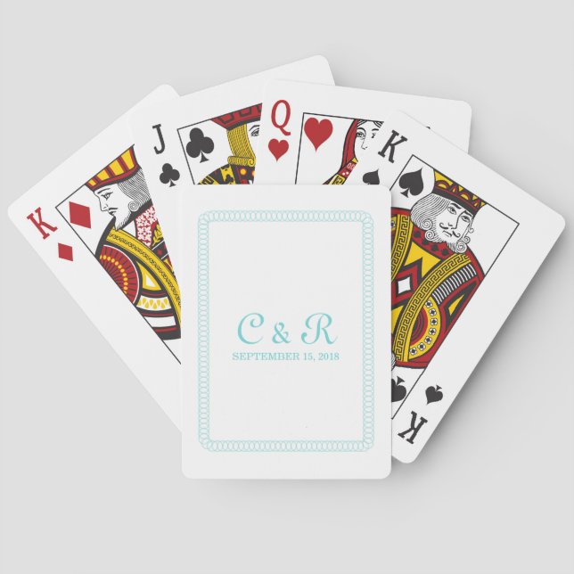 Aqua umkreist Spielkarten (Rückseite)