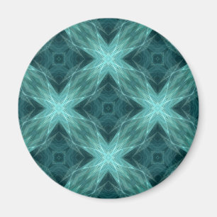 Aqua und aquamarine Fraktalkaleidoskopversion 4 Magnet