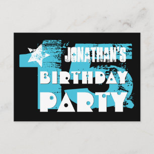 AQUA und BLACK 15. Geburtstag Grunge Party Einladung