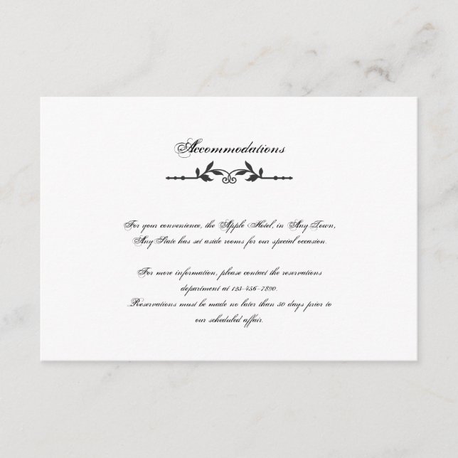 Aqua und Black Elegante Wedding Insert (Vorderseite)