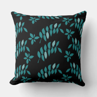 Aqua und Black Tropical Dschungel Kissen