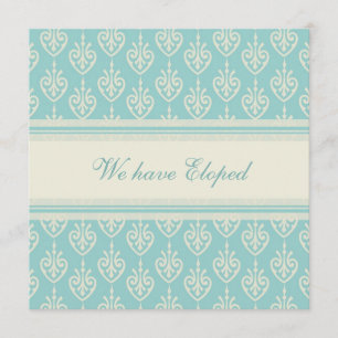 Aqua-und Creme-Entlaufen-Mitteilungs-Karten Ankündigung