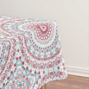 Aqua- und Crimson-Mandala-Muster Tischdecke