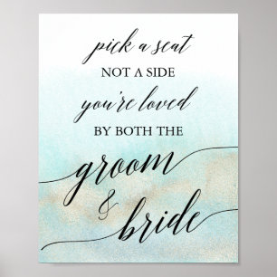 Aqua und Gold Aqua Beach Wählen Sie ein Zeichen fü Poster