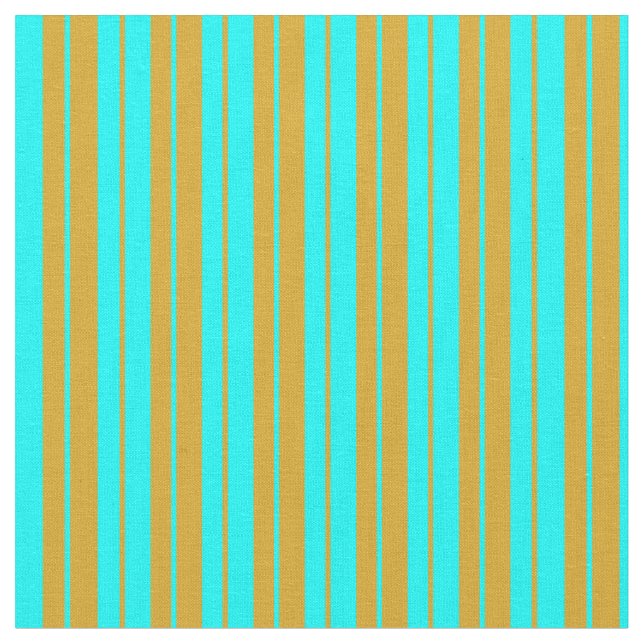 Aqua- und Goldenrod-Muster Stoff (Nahaufnahme)
