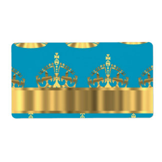 Aqua- und Goldkronenmuster