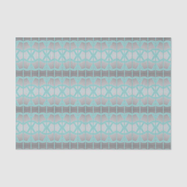 Aqua und Graugewebe Seidenpapier (Vorderseite)