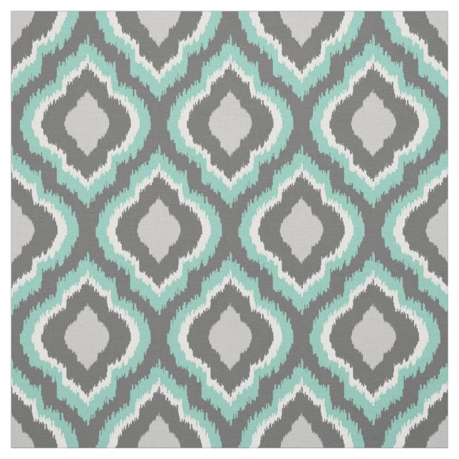 Aqua und Gray Ikat marokkanisch Stoff (Muster)