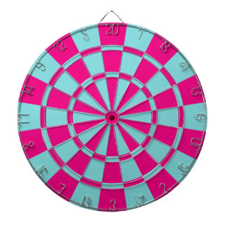 Aqua und Hot Pink Dartscheibe