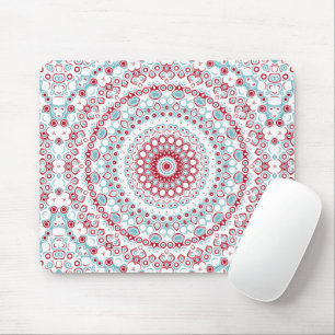 Aqua- und Krimson-Mandala-Muster Mousepad