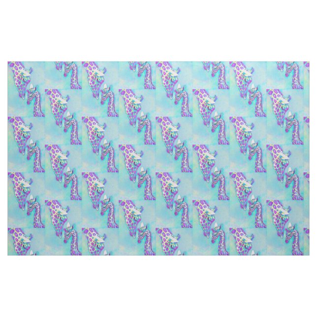 Aqua und lila Giraffen Stoff (Fat Quarter (45,7 x 55,9 cm))
