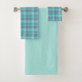 Aqua- und Lila-Karotuch-Tuch-Set Badhandtuch Set