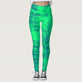 Aqua und Limone Wachs-Beschaffenheits-Leggings Leggings