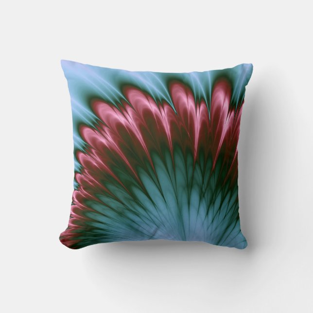Aqua und Pink Glory Kissen (Vorderseite)