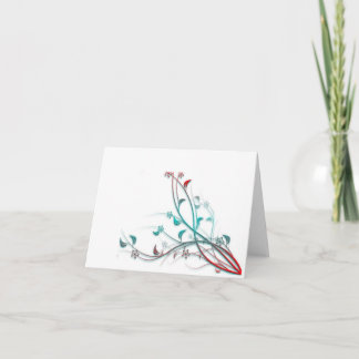 Aqua und rotes Notecard Karte