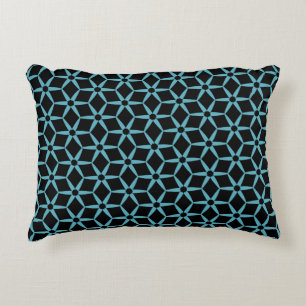 Aqua und Schwarz Geometrisches Design Akzent Kisse Dekokissen
