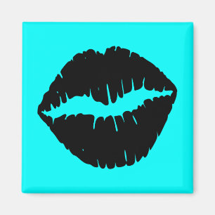 Aqua und Schwarze Lippen Magnet
